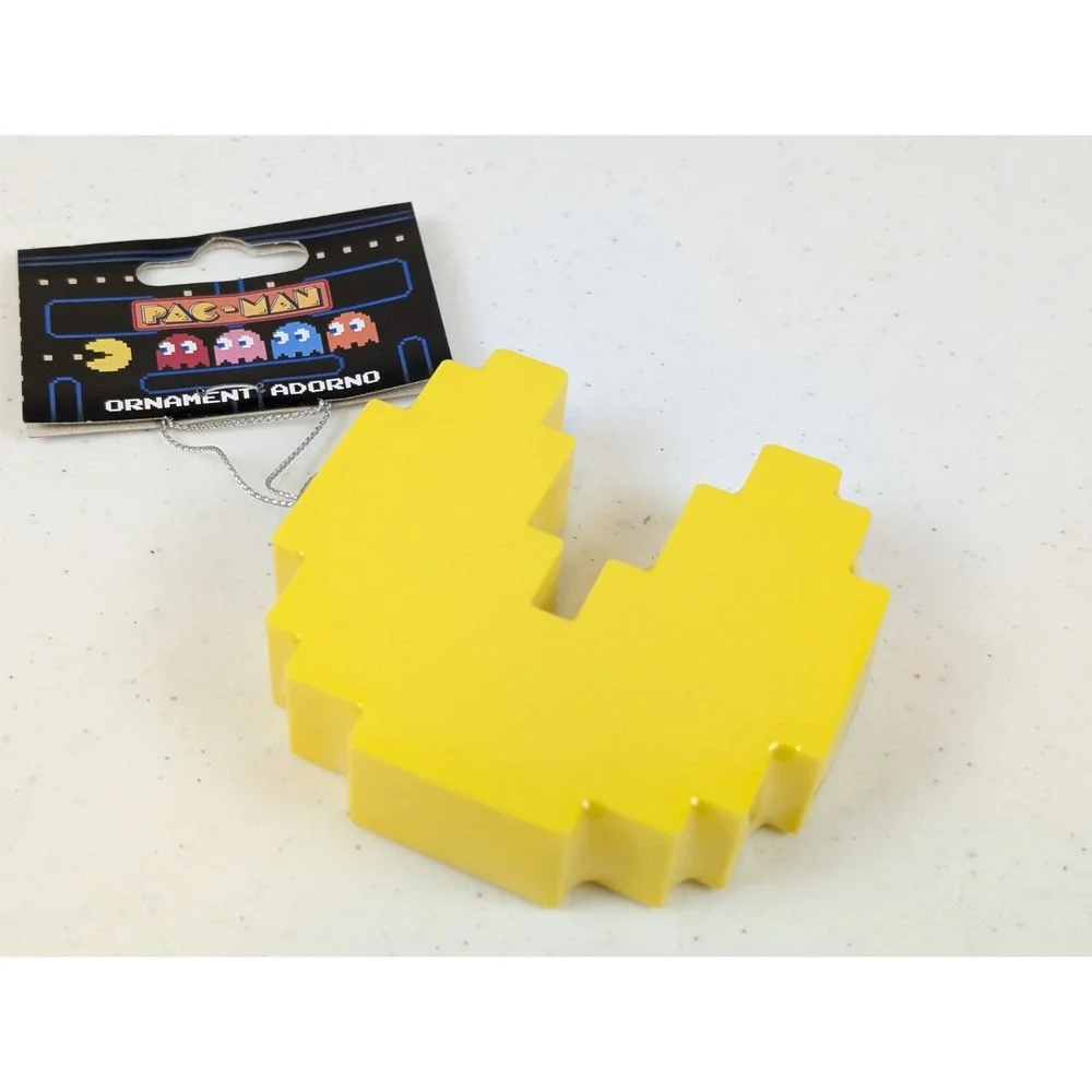 Pac Man Official Christmas Ornament 2025 Ruz Yellow Plastic Video Game Decor